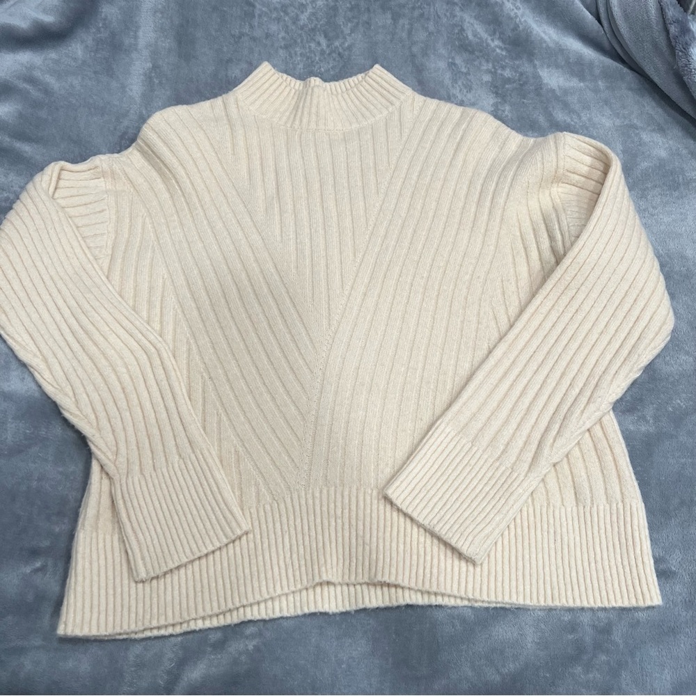 Sophie Rue  by Anthropologie women mock neck ribbed pullover‎ Size M - Picture 3 of 8